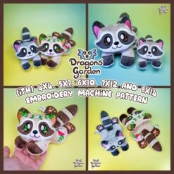 ITH Woodland Racoon And Trash Panda Plush Embroidery Pattern Bundle(Ith Woodland Racoon And Trash Panda Plush Embroidery Pattern Bundle)