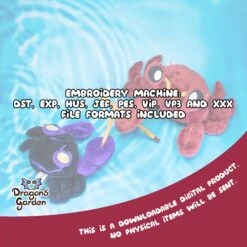 ITH Crab Plush Embroidery Pattern(Ith Crab Plush Embroidery Pattern) -Dragons' Garden Listing Photos Crab4