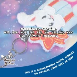 ITH Kitty In A Gift Box Charm Embroidery Pattern(Ith Kitty In A Gift Box Charm Embroidery Pattern) -Dragons' Garden SinglesListingkittygift2