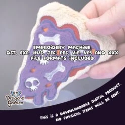ITH Spooky Pizza Halloween Charm Embroidery Pattern(Ith Spooky Pizza Halloween Charm Embroidery Pattern) -Dragons' Garden Spookypizzalisting2