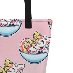 Vla Flip Dragon | Big Tote Bag(Vla Flip Dragon Big Tote Bag) -Dragons' Garden all over print large tote bag w pocket black product details 670a58502168f