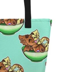 Chocolate Dubbel Vla Flip Dragon | Big Tote Bag(Chocolate Dubbel Vla Flip Dragon Big Tote Bag) -Dragons' Garden all over print large tote bag w pocket black product details 670a5855a1e15