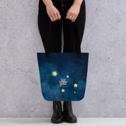 Sleeping Dragon On The Moon | Tote Bag(Sleeping Dragon On The Moon Tote Bag) -Dragons' Garden all over print tote bag black 15x15 back 670a4f318db18