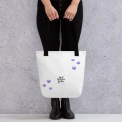 Jeff The Dragon With Hearts | Tote Bag(Jeff The Dragon With Hearts Tote Bag) -Dragons' Garden all over print tote bag black 15x15 back 670a50613126a