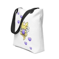 Jeff The Dragon With Hearts | Tote Bag(Jeff The Dragon With Hearts Tote Bag) -Dragons' Garden all over print tote bag black 15x15 front 670a575a7cc51
