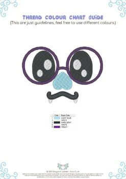 Bat With Glasses Face Embroidery Pattern(Bat With Glasses Face Embroidery Pattern) -Dragons' Garden bat with glasses face embroidery pattern pattern dragons garden 829123