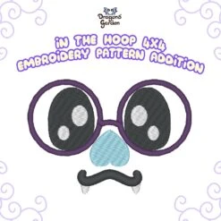 Bat With Glasses Face Embroidery Pattern(Bat With Glasses Face Embroidery Pattern)