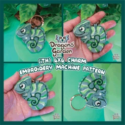 ITH Chameleon Lizard Charm Embroidery Pattern(Ith Chameleon Lizard Charm Embroidery Pattern)