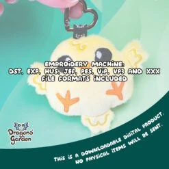 ITH Baby Chick Charm Embroidery Pattern(Ith Baby Chick Charm Embroidery Pattern) -Dragons' Garden chickkeylisting2