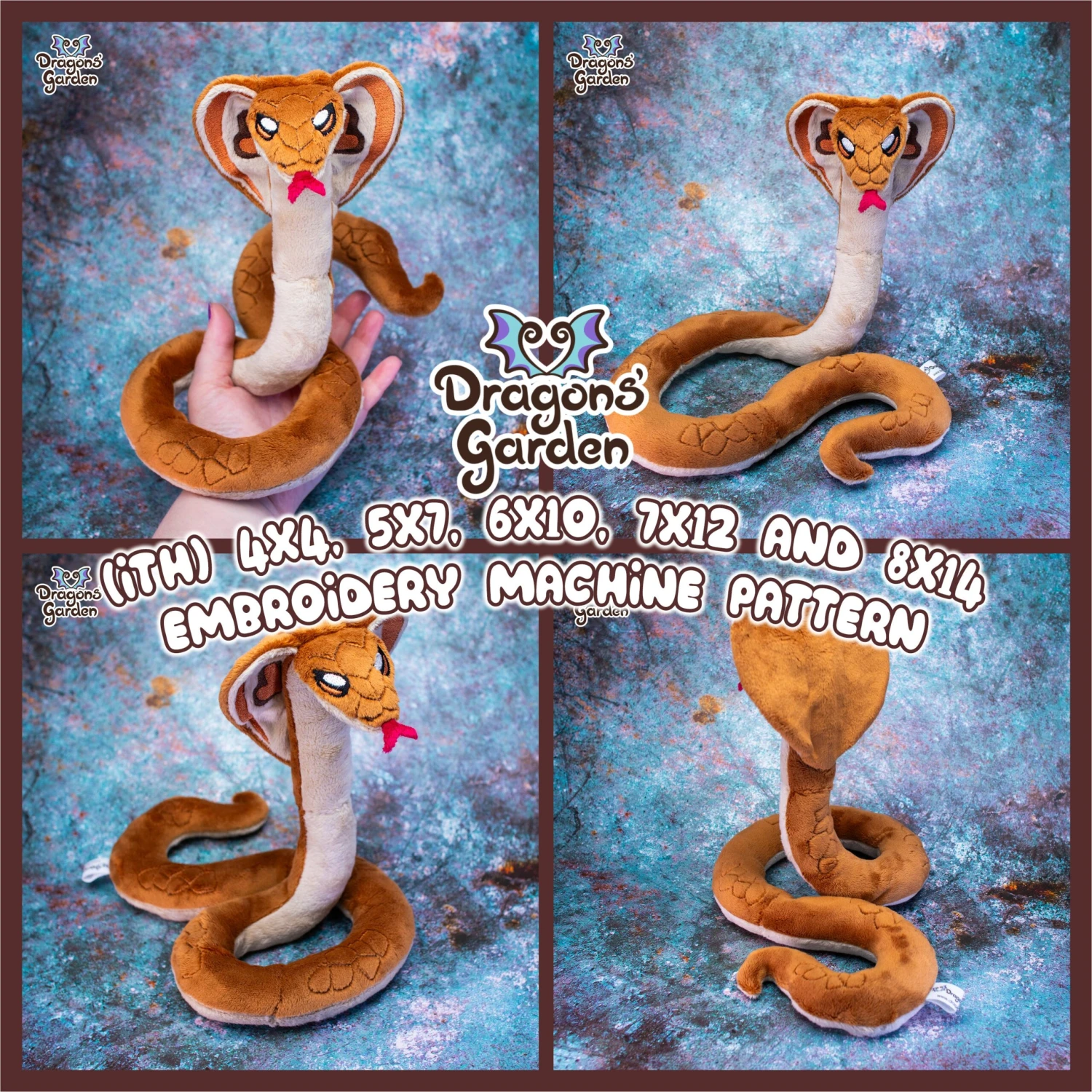 ITH Cobra Snake Modular Plush Embroidery Pattern(Ith Cobra Snake Modular Plush Embroidery Pattern) 1 ITH Cobra Snake Modular Plush Embroidery Pattern(Ith Cobra Snake Modular Plush Embroidery Pattern)