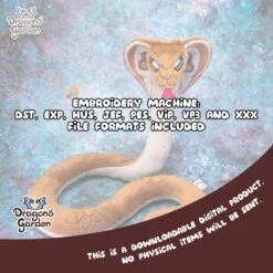 ITH Cobra Snake Modular Plush Embroidery Pattern(Ith Cobra Snake Modular Plush Embroidery Pattern) 15 ITH Cobra Snake Modular Plush Embroidery Pattern(Ith Cobra Snake Modular Plush Embroidery Pattern) -Dragons' Garden cobra listing4