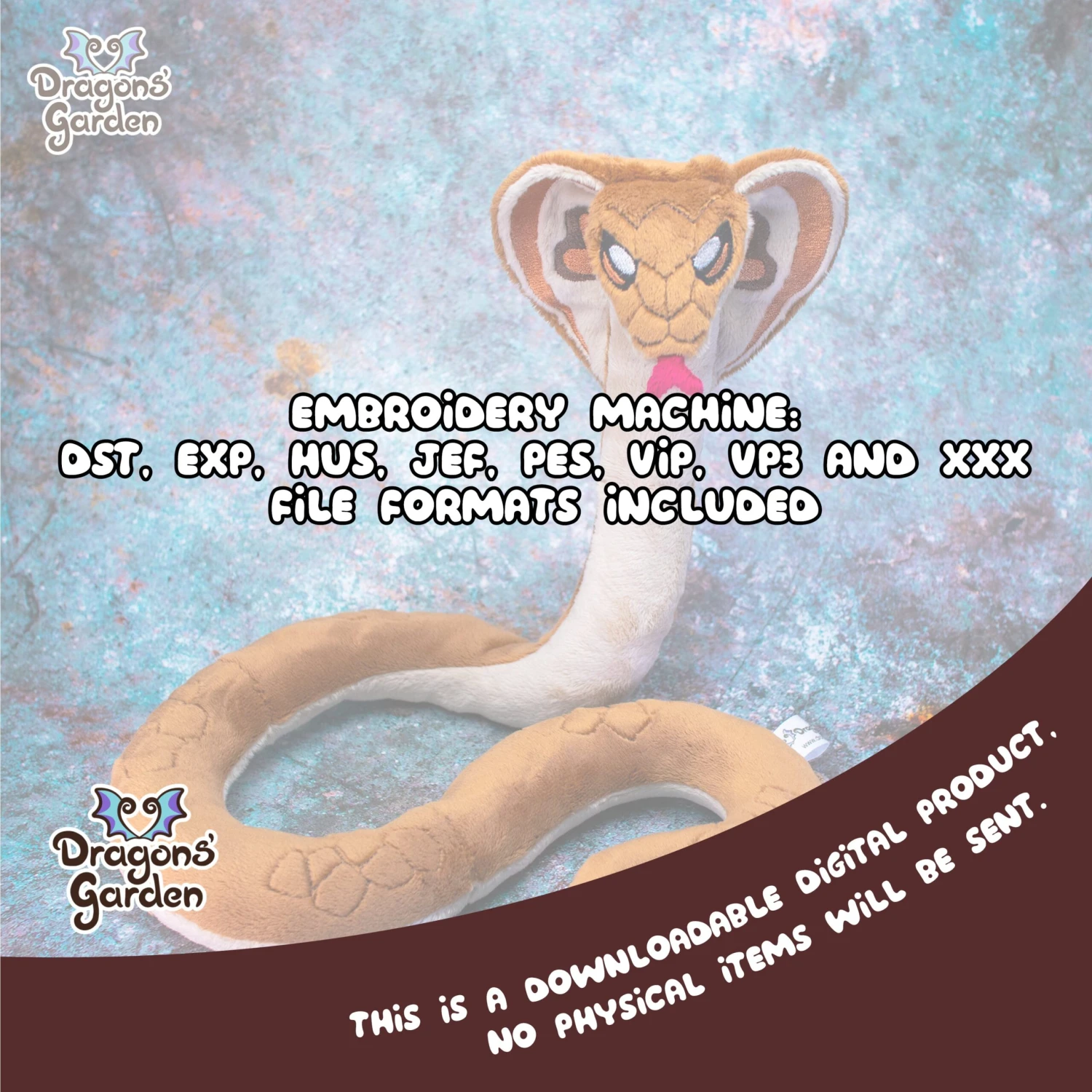 ITH Cobra Snake Modular Plush Embroidery Pattern(Ith Cobra Snake Modular Plush Embroidery Pattern) 8 ITH Cobra Snake Modular Plush Embroidery Pattern(Ith Cobra Snake Modular Plush Embroidery Pattern) - Image 8