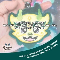 ITH Cute Chinese Dragon Charm Pattern(Ith Cute Chinese Dragon Charm Pattern) -Dragons' Garden cutechinesedragonkeylisting2