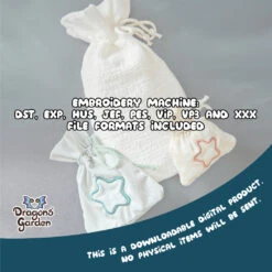ITH Drawstring Bag Embroidery Pattern(Ith Drawstring Bag Embroidery Pattern) -Dragons' Garden drawstring bag listing4
