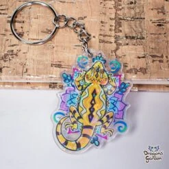 Flower Bearded Dragon | Holographic Acrylic Keychain(Flower Bearded Dragon Holographic Acrylic Keychain)