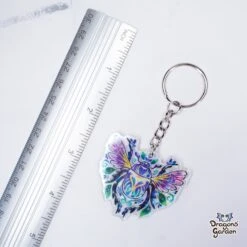 Flower Scarab Beetle | Holographic Acrylic Keychain(Flower Scarab Holographic Acrylic Keychain) -Dragons' Garden flower scarab holographic acrylic keychain keychain dragons garden keychain 929658