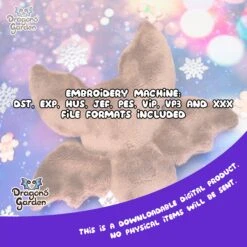 ITH Gingerbread Bat Plushie Embroidery Pattern(Ith Gingerbread Bat Plushie Embroidery Pattern) -Dragons' Garden gingerbreadbatlisting4