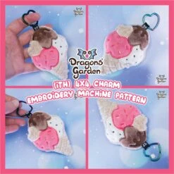 ITH Icecream Cone Charm Embroidery Pattern(Ith Icecream Cone Charm)