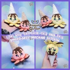 ITH 3D Icecream Octopus Plush Embroidery Pattern(Ith 3d Icecream Octopus Plush Embroidery Pattern)