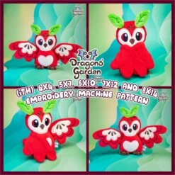 ITH Apple Fruit Owl Bird Plush Embroidery Pattern(Ith Apple Fruit Owl Plush Embroidery Pattern)
