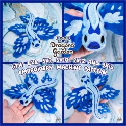 ITH Blue Dragon Sea Slug Plush Embroidery Pattern(Ith Blue Dragon Sea Slug Plush Embroidery Pattern)