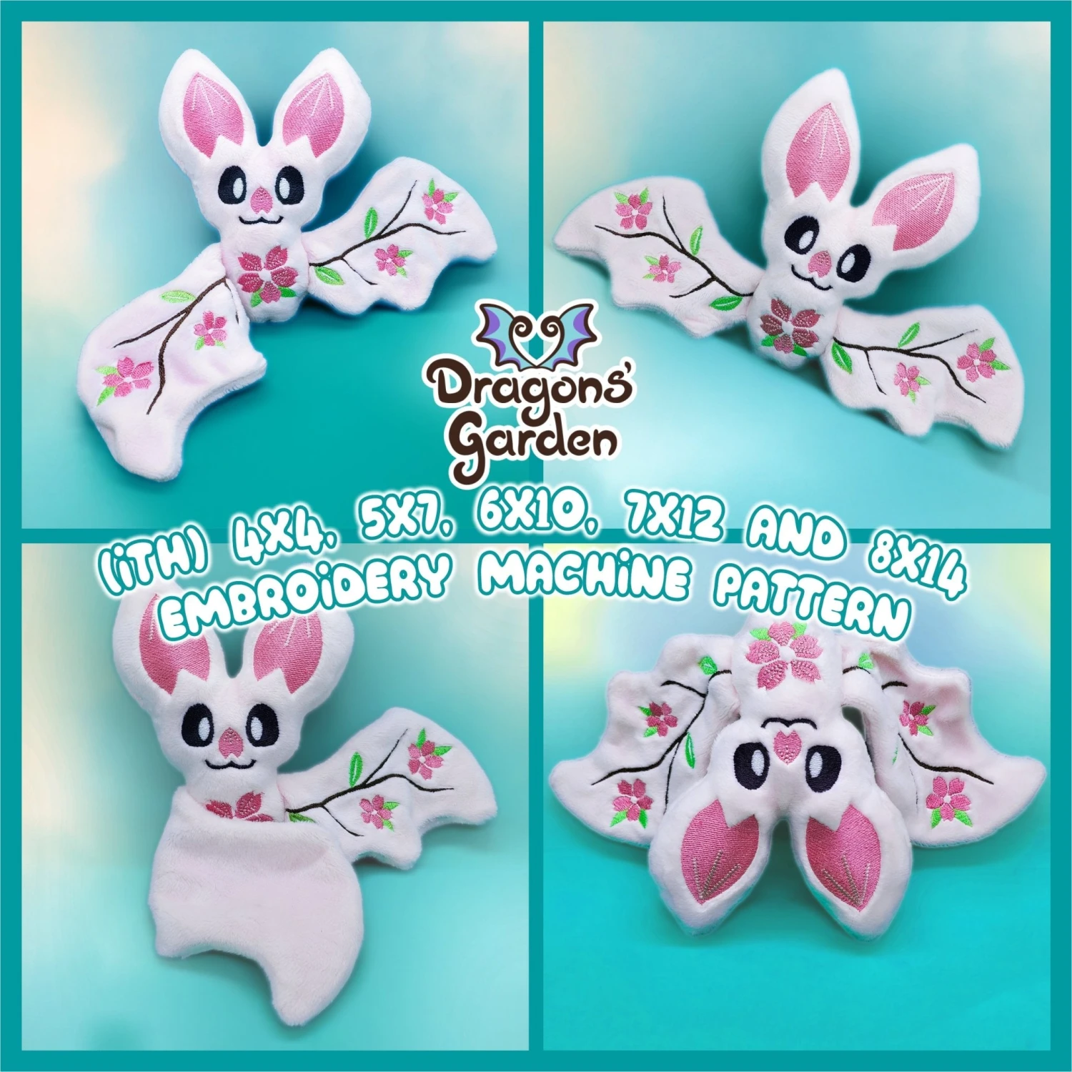 ITH Cherry Blossom Bat Plushie Embroidery Pattern(Ith Cherry Blossom Bat Plushie Embroidery Pattern) 1 ITH Cherry Blossom Bat Plushie Embroidery Pattern(Ith Cherry Blossom Bat Plushie Embroidery Pattern)