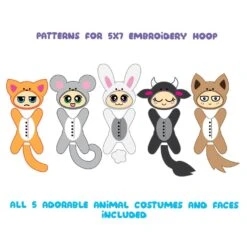 ITH Chibi Dolls In Animal Costumes Plushies Embroidery Pattern(Ith Chibi Dolls In Animal Costumes Plushies Embroidery Pattern) -Dragons' Garden ith chibi dolls in animal costumes plushies embroidery pattern pattern dragons garden 234590