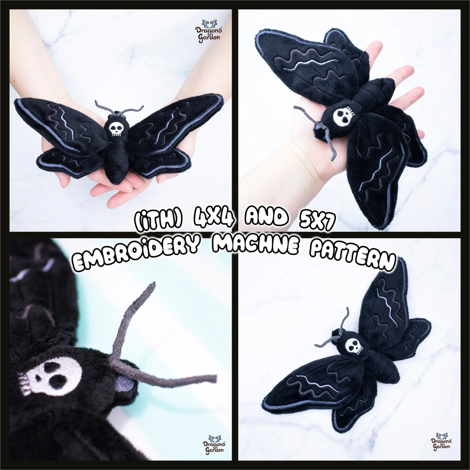 ITH Death Moth Plushie Embroidery Pattern(Ith Death Moth Plushies Embroidery Pattern) 1 ITH Death Moth Plushie Embroidery Pattern(Ith Death Moth Plushies Embroidery Pattern)