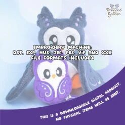 ITH Fairy Owl Bird Plush Embroidery Pattern(Ith Fairy Owl Plush Embroidery Pattern) -Dragons' Garden ith fairy owl plush embroidery pattern pattern dragons garden 499714