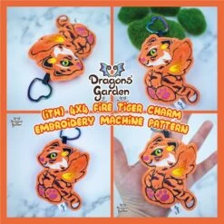 ITH Fire Tiger Charm Plushie Pattern(Ith Fire Tiger Charm Plushie Pattern)