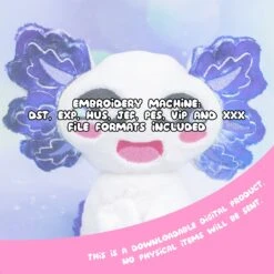 ITH Happy Axolotl Plush Embroidery Pattern(Ith Happy Axolotl Plush Embroidery Pattern) -Dragons' Garden ith happy axolotl plush embroidery pattern pattern dragons garden 950061