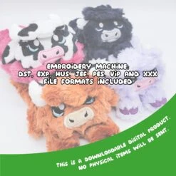 ITH Highland Cow Plushie Embroidery Pattern(Ith Highland Cow Plushie Embroidery Pattern) -Dragons' Garden ith highland cow plushie embroidery pattern pattern dragons garden 776392