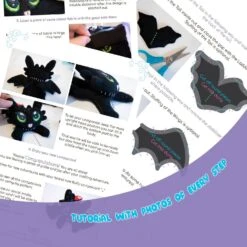 ITH Light & Night Fury Plush Embroidery Pattern(Ith Light Night Fury Plush Embroidery Pattern) -Dragons' Garden ith light night fury plush embroidery pattern pattern dragons garden 174827