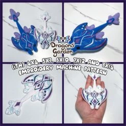 ITH River Moth Manta Plush Embroidery Pattern(Ith Manta Skimmer Mount Plush Embroidery Pattern)