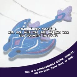 ITH River Moth Manta Plush Embroidery Pattern(Ith Manta Skimmer Mount Plush Embroidery Pattern) -Dragons' Garden ith manta skimmer mount plush embroidery pattern pattern dragons garden 515373