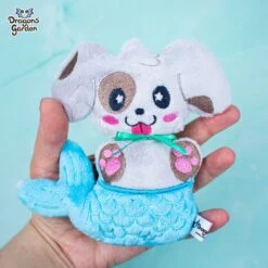 ITH Mermaid Puppy Plushie Embroidery Pattern | Double Sided(Ith Mermaid Puppy Plushie Embroidery Pattern) -Dragons' Garden ith mermaid puppy plushie embroidery pattern double sided pattern dragons garden 436592