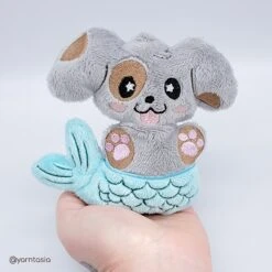 ITH Mermaid Puppy Plushie Embroidery Pattern | Double Sided(Ith Mermaid Puppy Plushie Embroidery Pattern) -Dragons' Garden ith mermaid puppy plushie embroidery pattern double sided pattern dragons garden 597626