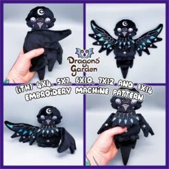 ITH Moonlight Raven Plush Embroidery Pattern(Ith Moonlight Raven Plush Embroidery Pattern)