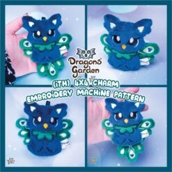 ITH Peacock Griffin Charm Plushie Pattern(Ith Peacock Griffin Charm Plushie Pattern)