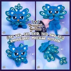 ITH Peacock Griffin Plushie Pattern(Ith Peacock Griffin Plushie Pattern)