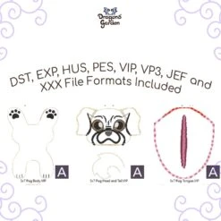 Dragons' Garden -Dragons' Garden ith pug plushie pattern without tutorial pattern dragons garden 4x4 359685