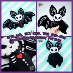 ITH Skeleton Bat Plushie Embroidery Pattern(Ith Skeleton Bat Plushie Embroidery Pattern)