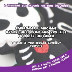 ITH Skeleton Bunny Plushie Embroidery Pattern(Ith Skeleton Bunny Plushie Embroidery Pattern) -Dragons' Garden ith skeleton bunny plushie embroidery pattern pattern dragons garden 194417