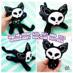 ITH Skeleton Cat Plushie Embroidery Pattern(Ith Skeleton Cat Plushie Embroidery Pattern)