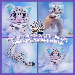 ITH Snow Leopard Plush Embroidery Pattern(Ith Snow Leopard Plush Embroidery Pattern)