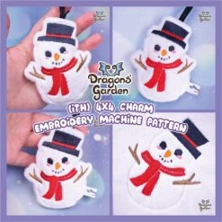 ITH Snowman Charm Plushie Pattern(Ith Snowman Charm Plushie Pattern)