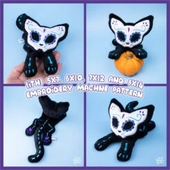 ITH Sugar Skull Kitty Plushie Embroidery Pattern(Ith Sugar Skull Kitty Plushie Embroidery Pattern)