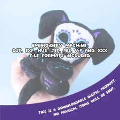 ITH Sugar Skull Puppy Plushie Embroidery Pattern(Ith Sugar Skull Puppy Plushie Embroidery Pattern) -Dragons' Garden ith sugar skull puppy plushie embroidery pattern pattern dragons garden 115389