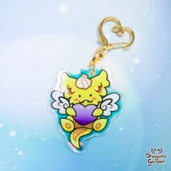 Jeff & Olivia Dragons | Rainbow Acrylic Keychain(Jeff Olivia Dragons Rainbow Acrylic Keychain) -Dragons' Garden jeff olivia dragons rainbow acrylic keychain keychain dragons garden keychain 637029