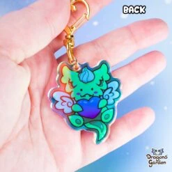 Jeff & Olivia Dragons | Rainbow Acrylic Keychain(Jeff Olivia Dragons Rainbow Acrylic Keychain) -Dragons' Garden jeff olivia dragons rainbow acrylic keychain keychain dragons garden keychain 685870